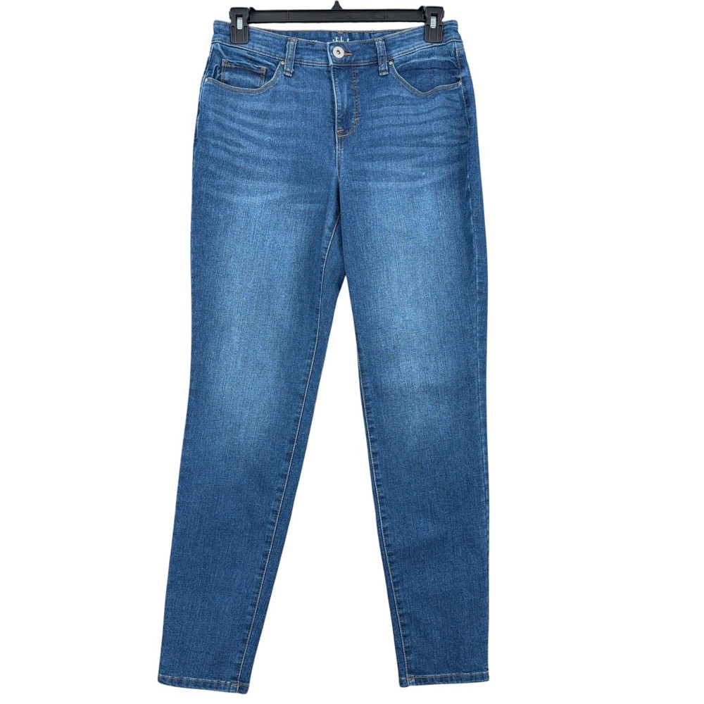 Style & Co Curvy Skinny Leg Jeans Womens 8L Cotton Blend Blue